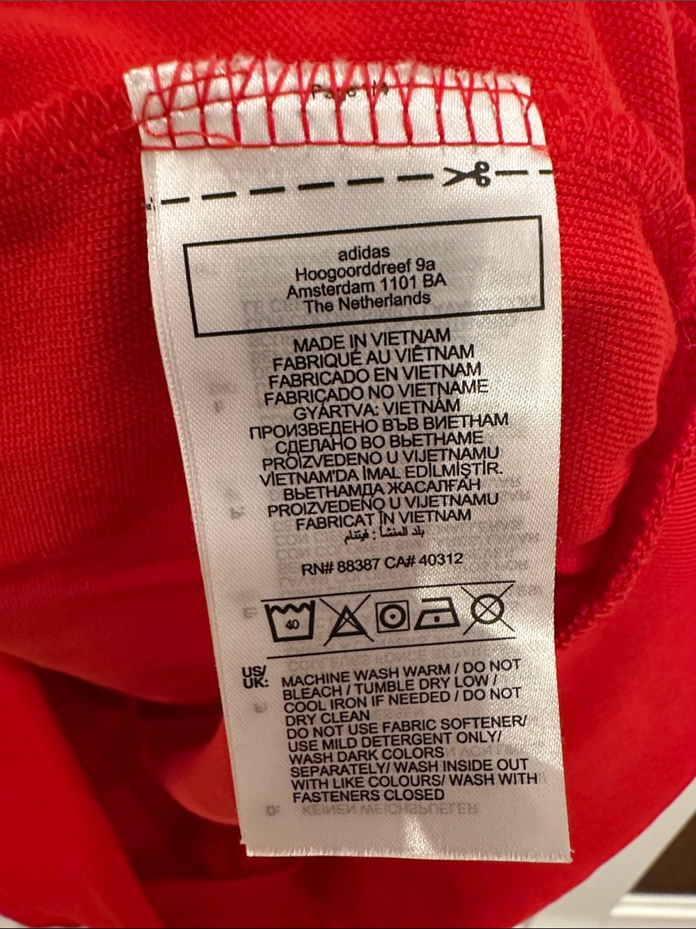 adidas Red Full-Zip Three-Stripe Track Jacket - Picture 3 of 3